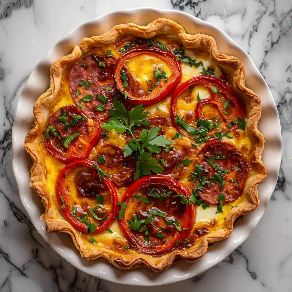 Quiche aux poivrons et chorizo