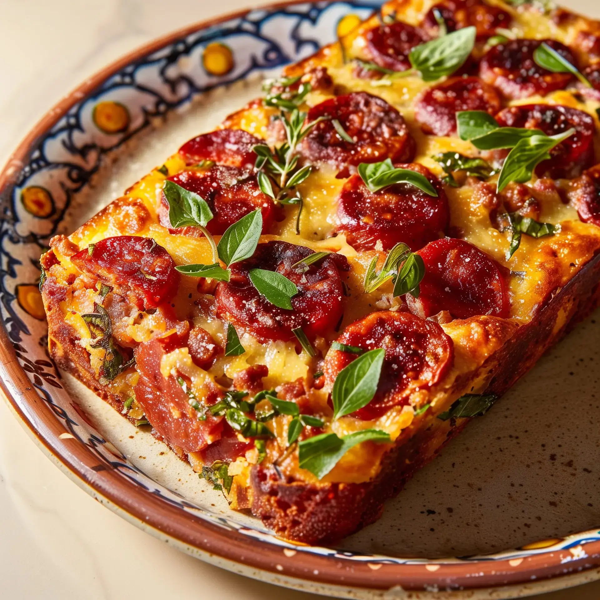 Un cake au chorizo riche et appétissant, prêt à déguster pour un apéro réussi.