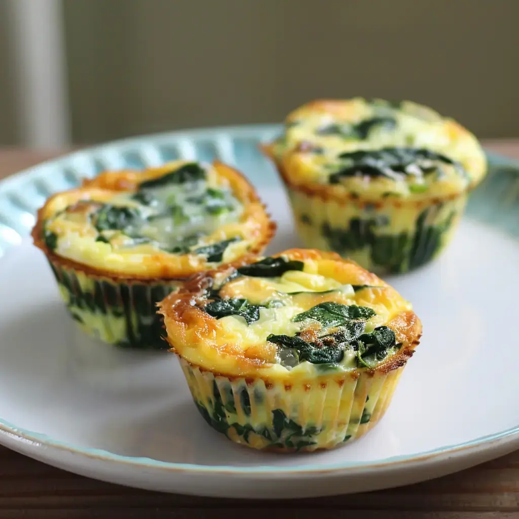 Petites bouchées dorées aux épinards, servies sur une assiette avec une décoration simple.