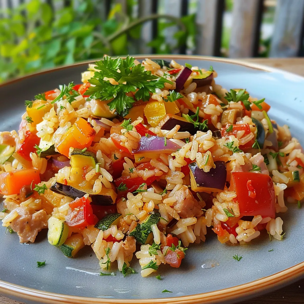 Gratin de riz aux légumes du soleil