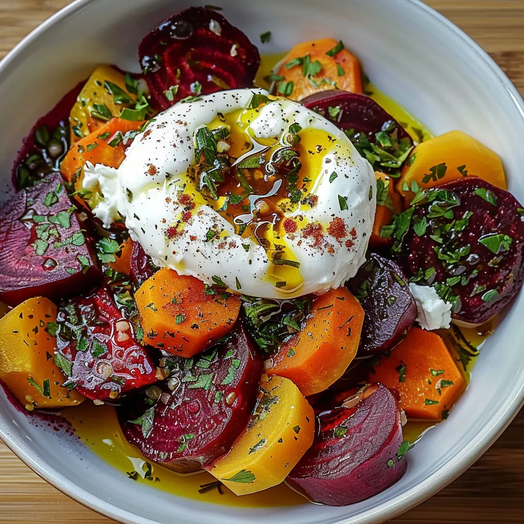 Salade de carottes avec burrata