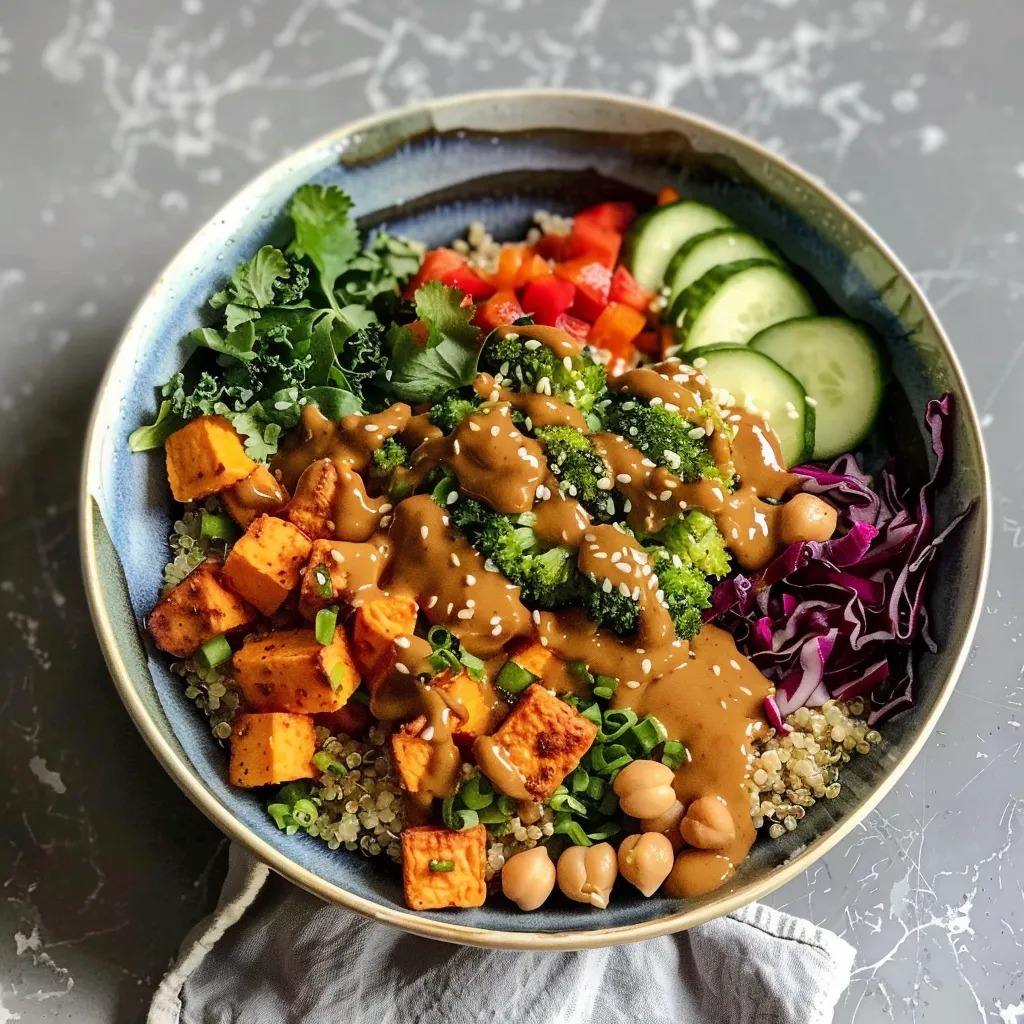 Bol thaï gourmand patate douce avec sauce cacahuète