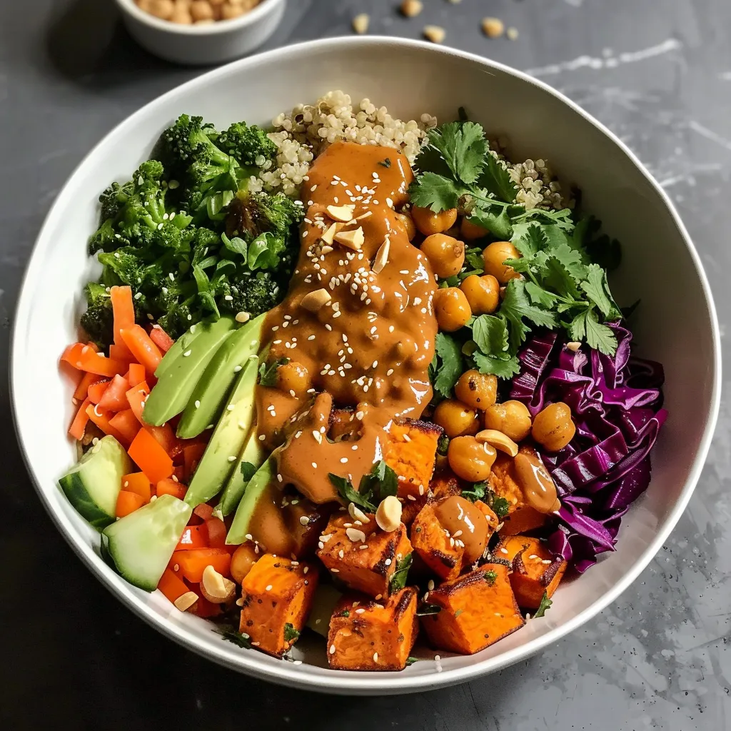 Buddha Bowl Patate Douce et Sauce Cacahuète