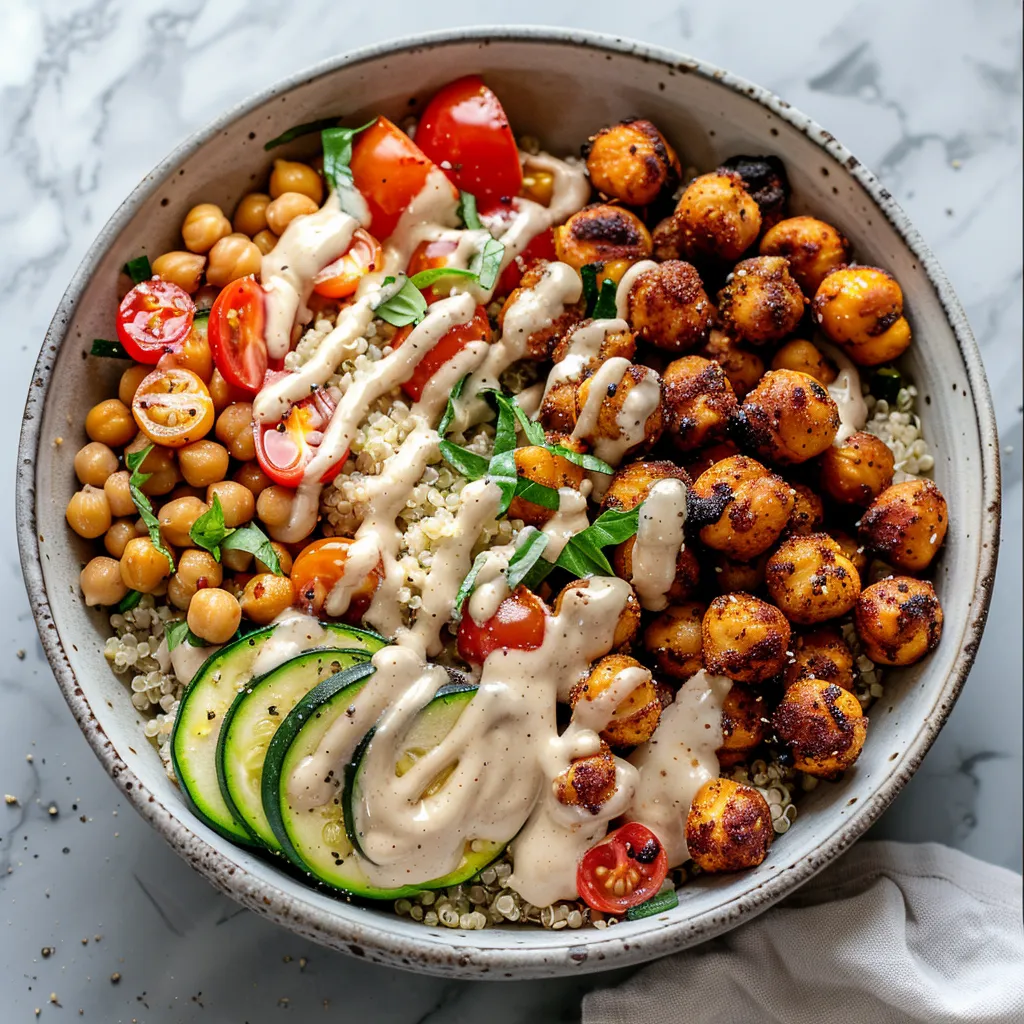 Bowl Végétarien aux Pois Chiches Rôtis et Légumes