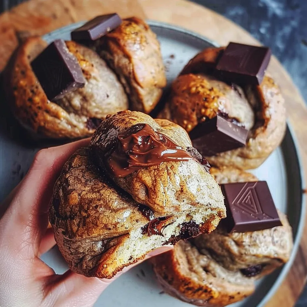 Pain au chocolat maison aux bananes