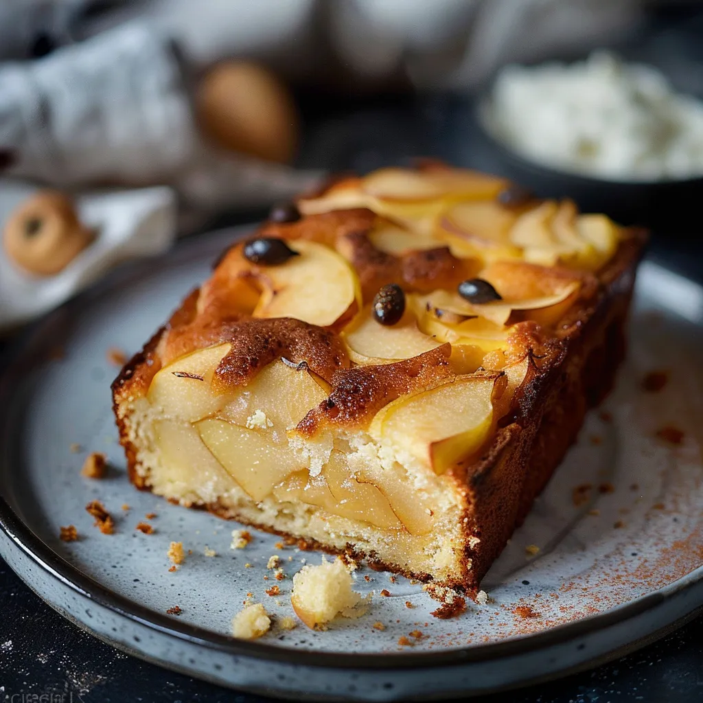 Gâteau léger au fromage blanc et aux pommes