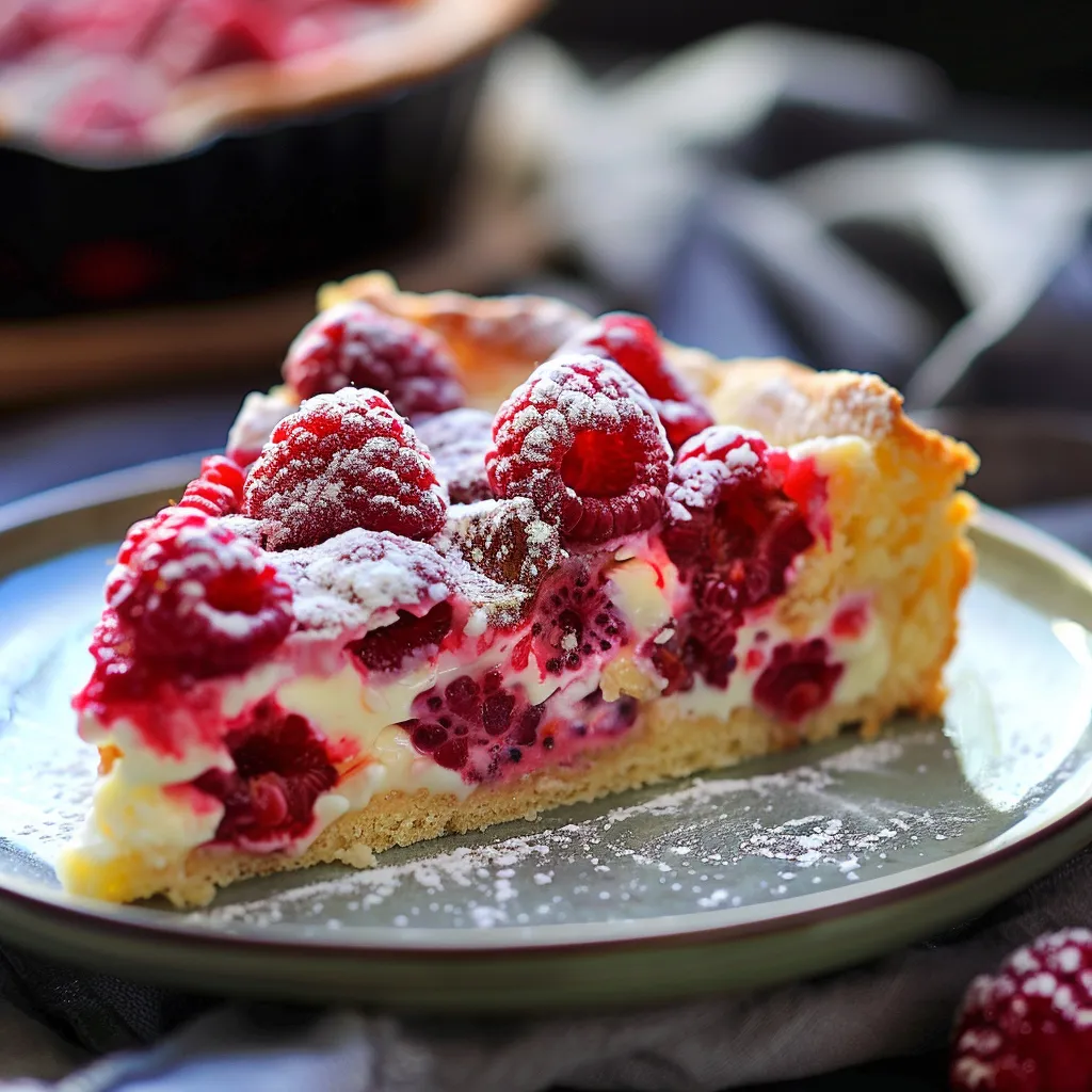 Gâteau moelleux fait maison avec des framboises