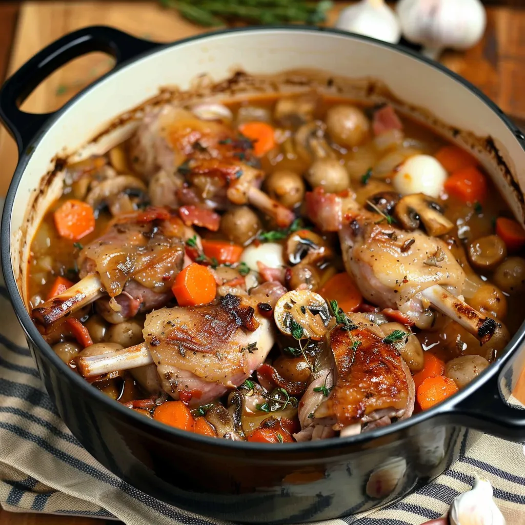 Lapin à la normande avec sa sauce crémeuse aux pommes