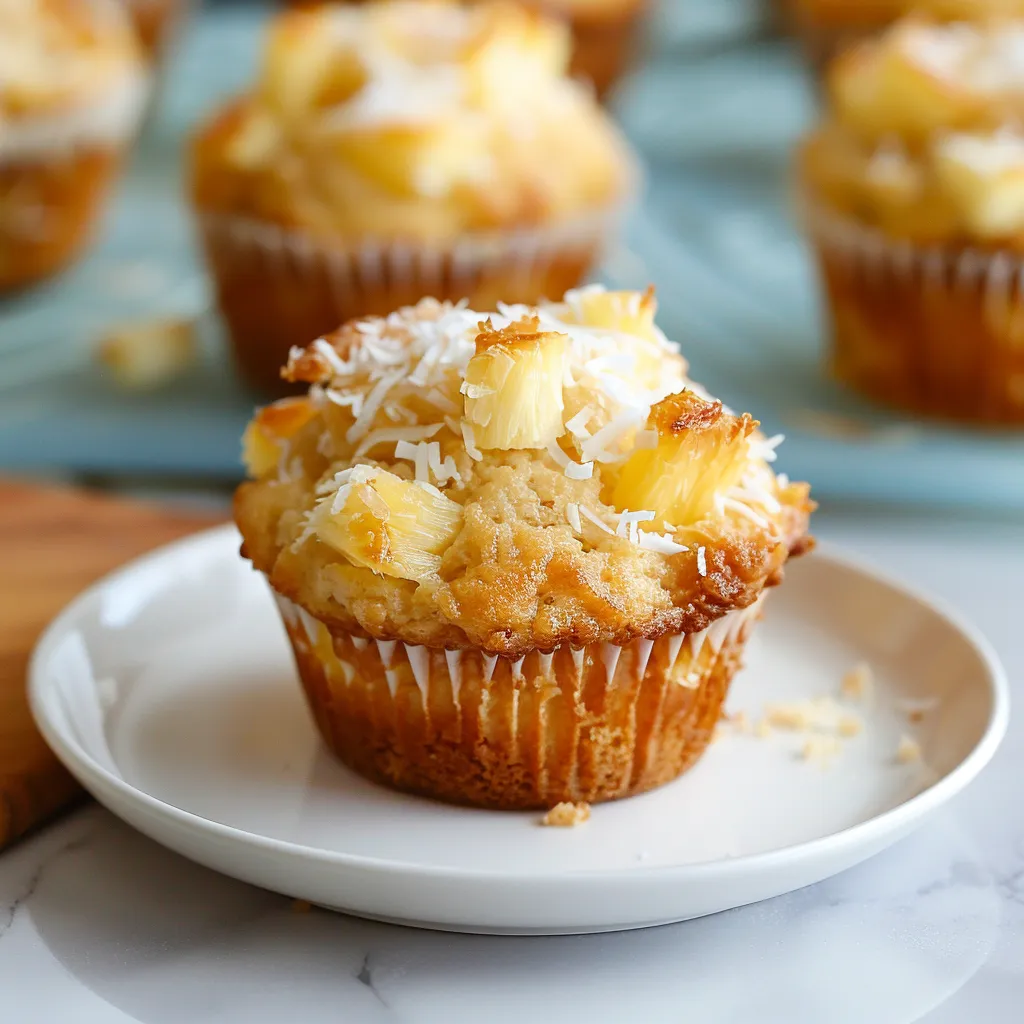 Muffins légers à l'ananas et noix de coco