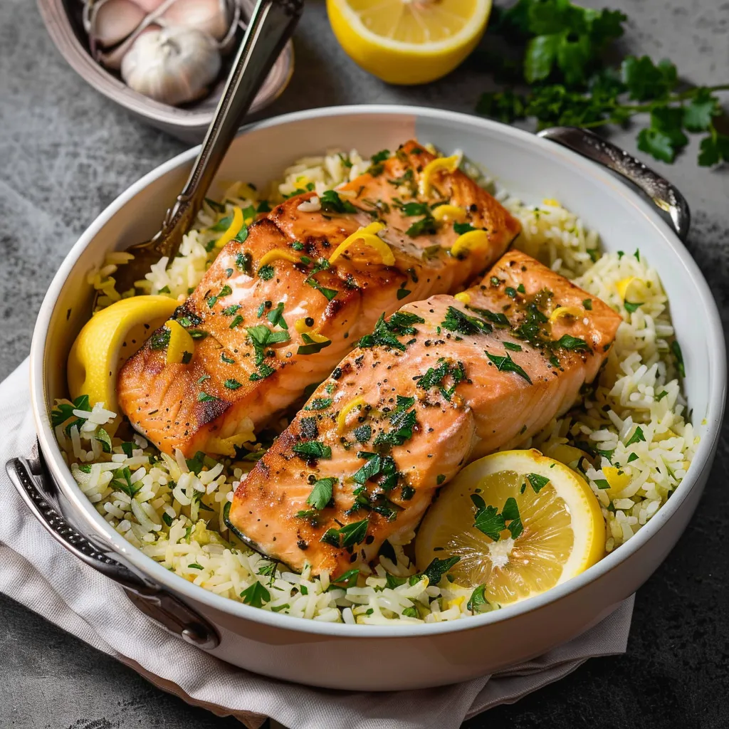 Saumon Citron et Riz aux Herbes