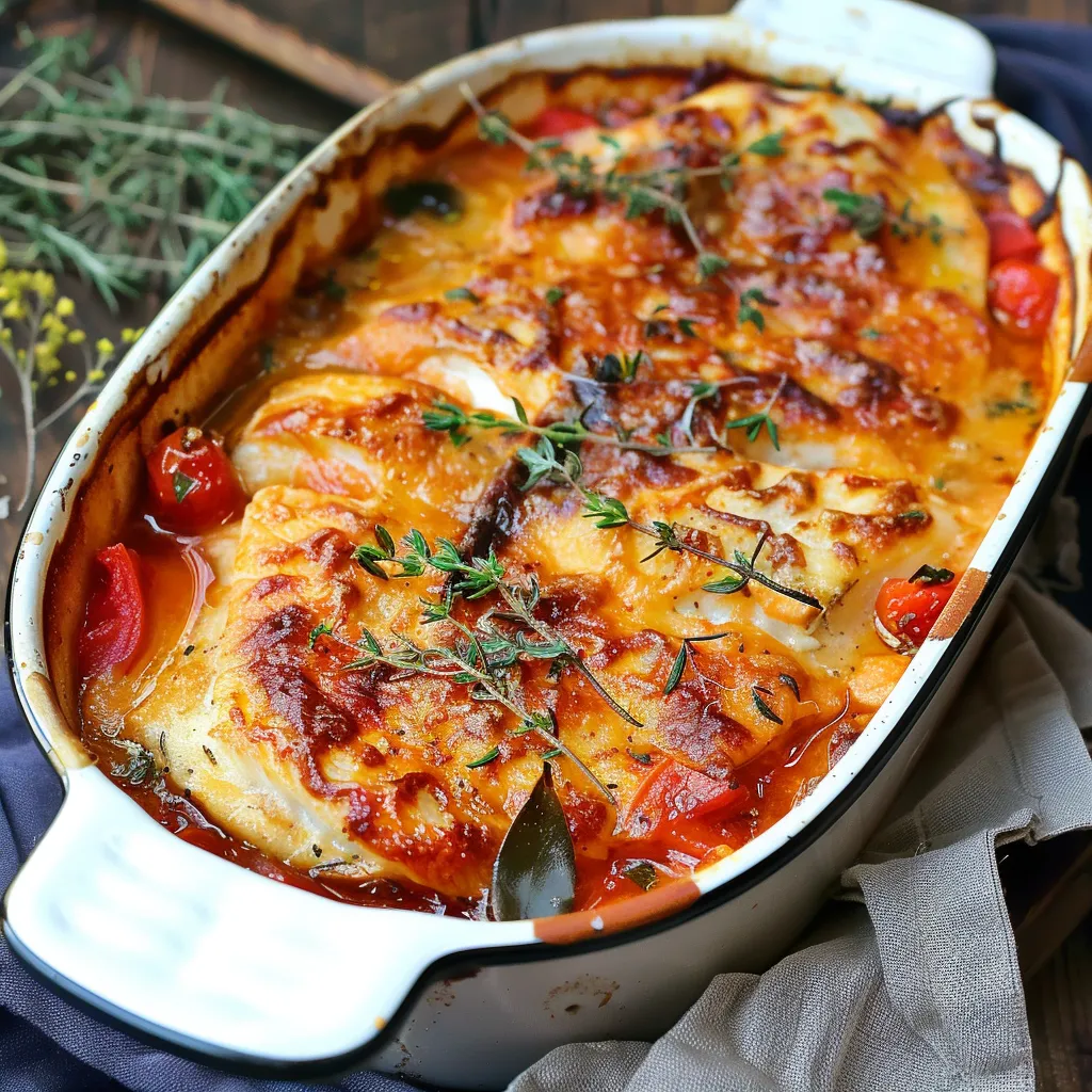 Gratin de poisson à la provençale traditionnel