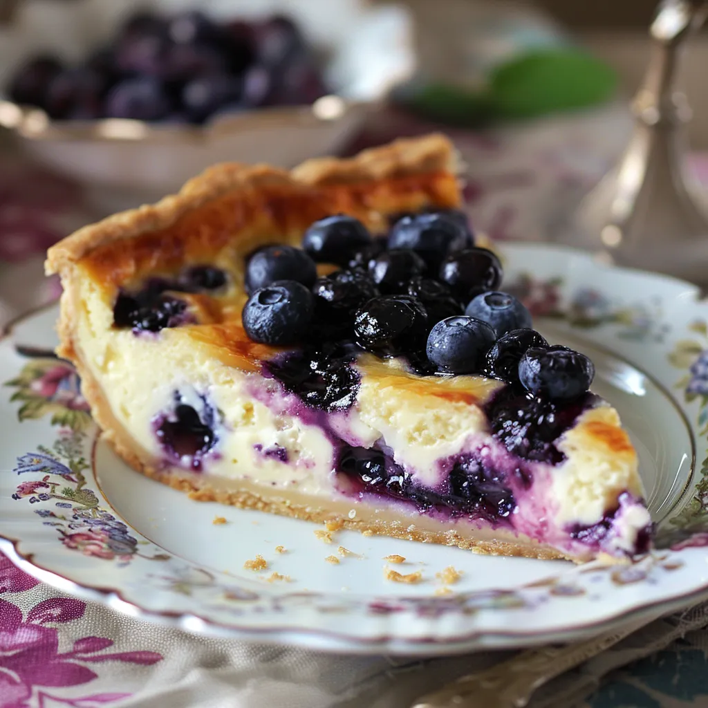 Gâteau moelleux au fromage blanc et myrtilles