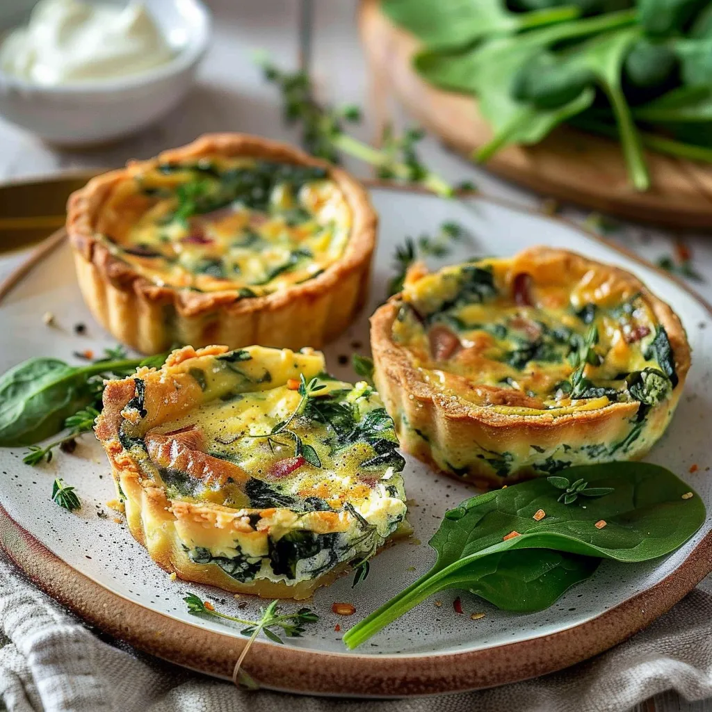 Quiche sans pâte aux épinards et fromage frais