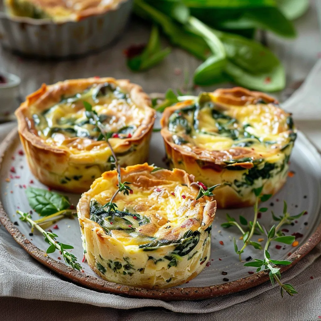 Mini Quiches Sans Pâte aux Épinards