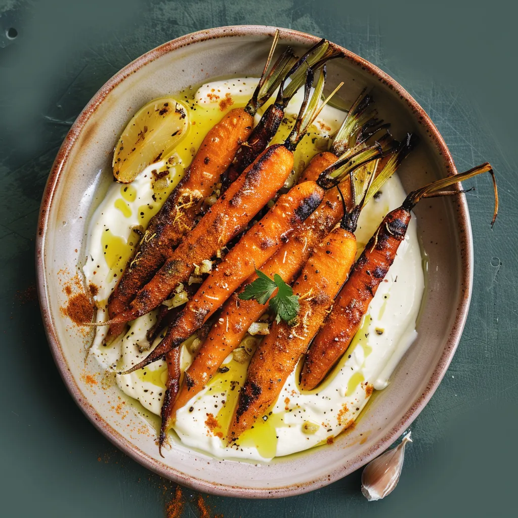 Carottes confites au yaourt grec