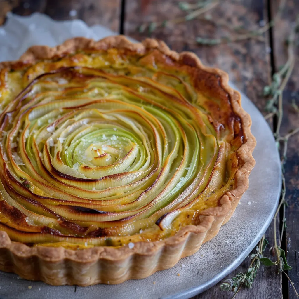 Quiche aux poireaux avec pâte sans beurre