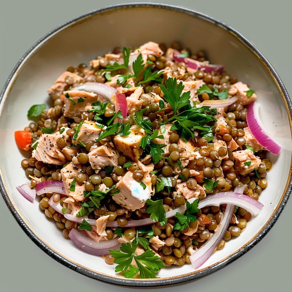 Salade avec lentilles et thon