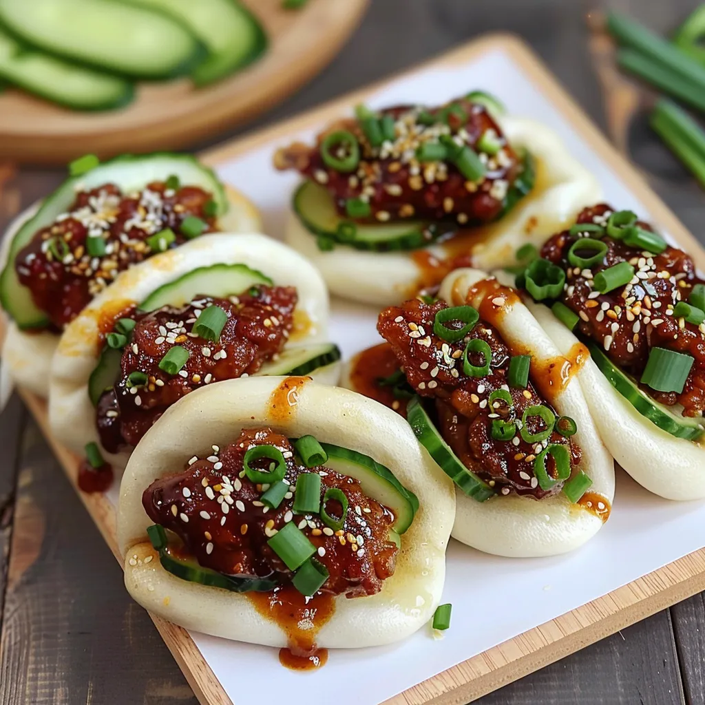 Baos vapeur au poulet croustillant