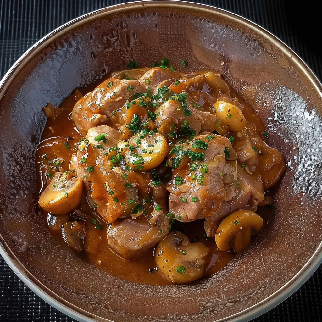 Boeuf Bourguignon traditionnel aux champignons