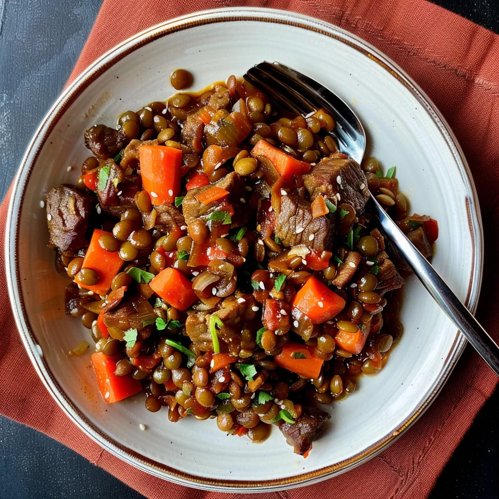 Lentilles au Bœuf à l'Orientale - Un Plat Traditionnel