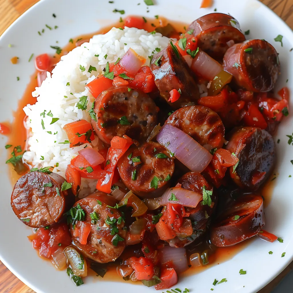 Plat typique rougail saucisse réunionnais