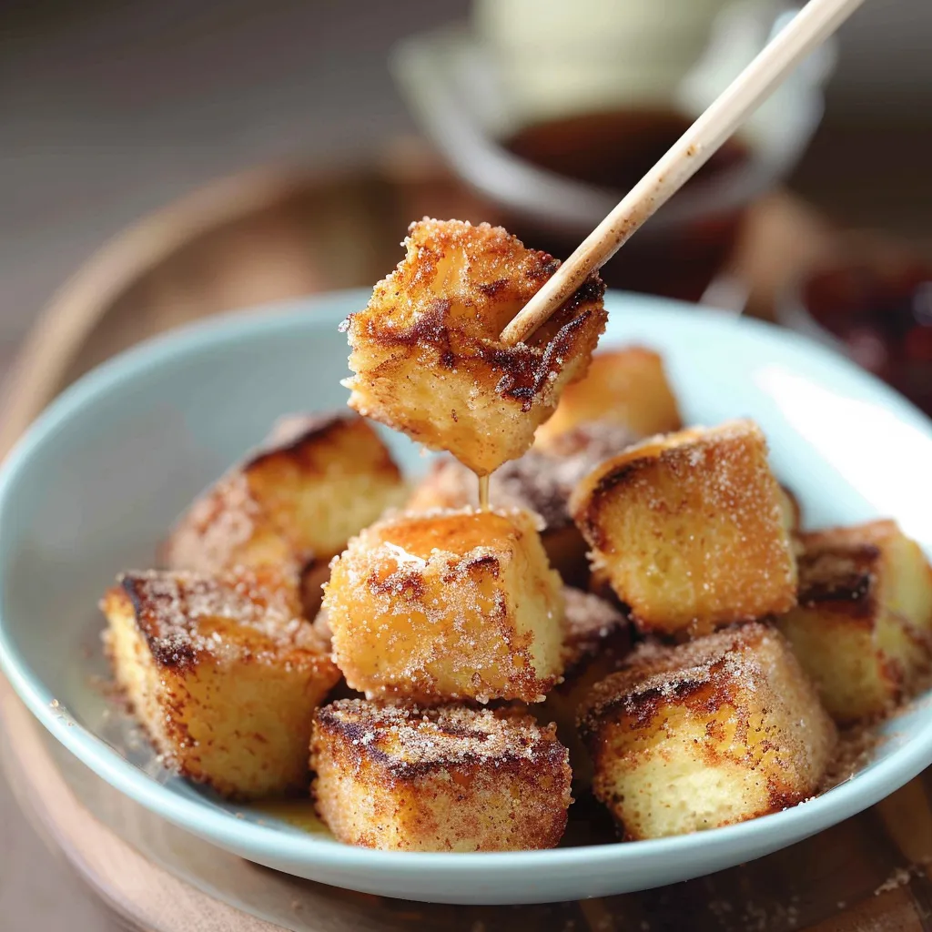 Carrés de brioche dorée à la cannelle