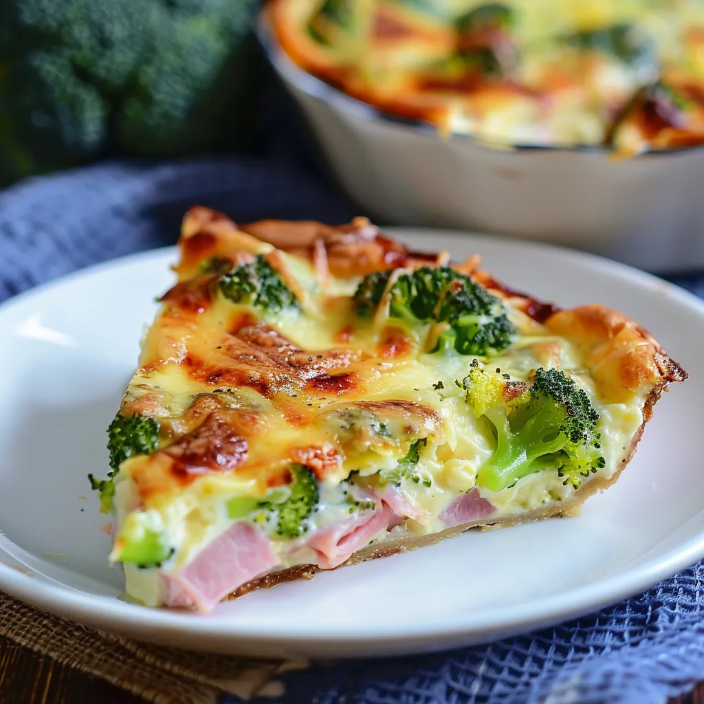 Clafoutis savoureux au brocoli et jambon