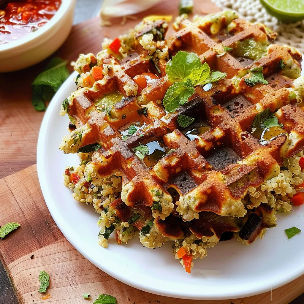 Gaufres salées aux Légumes et Quinoa