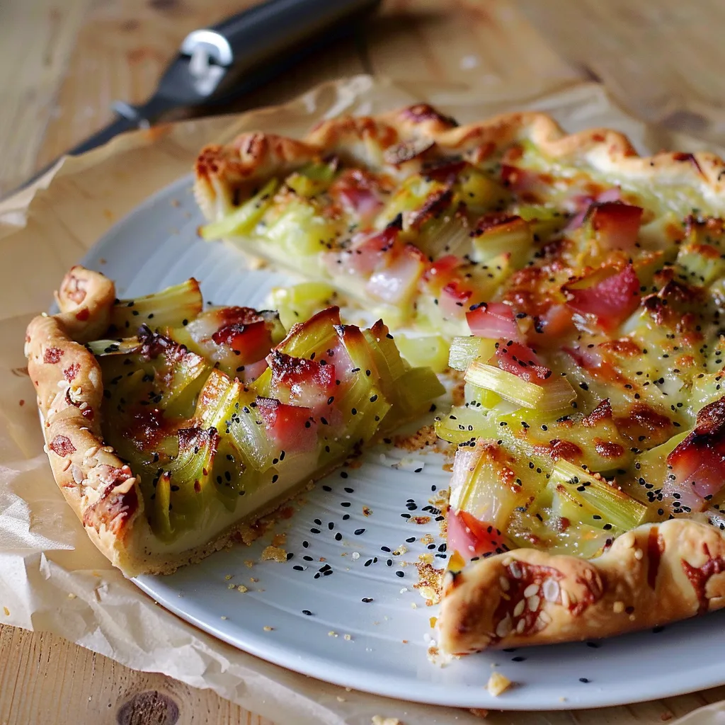 Tarte maison aux poireaux et fromage