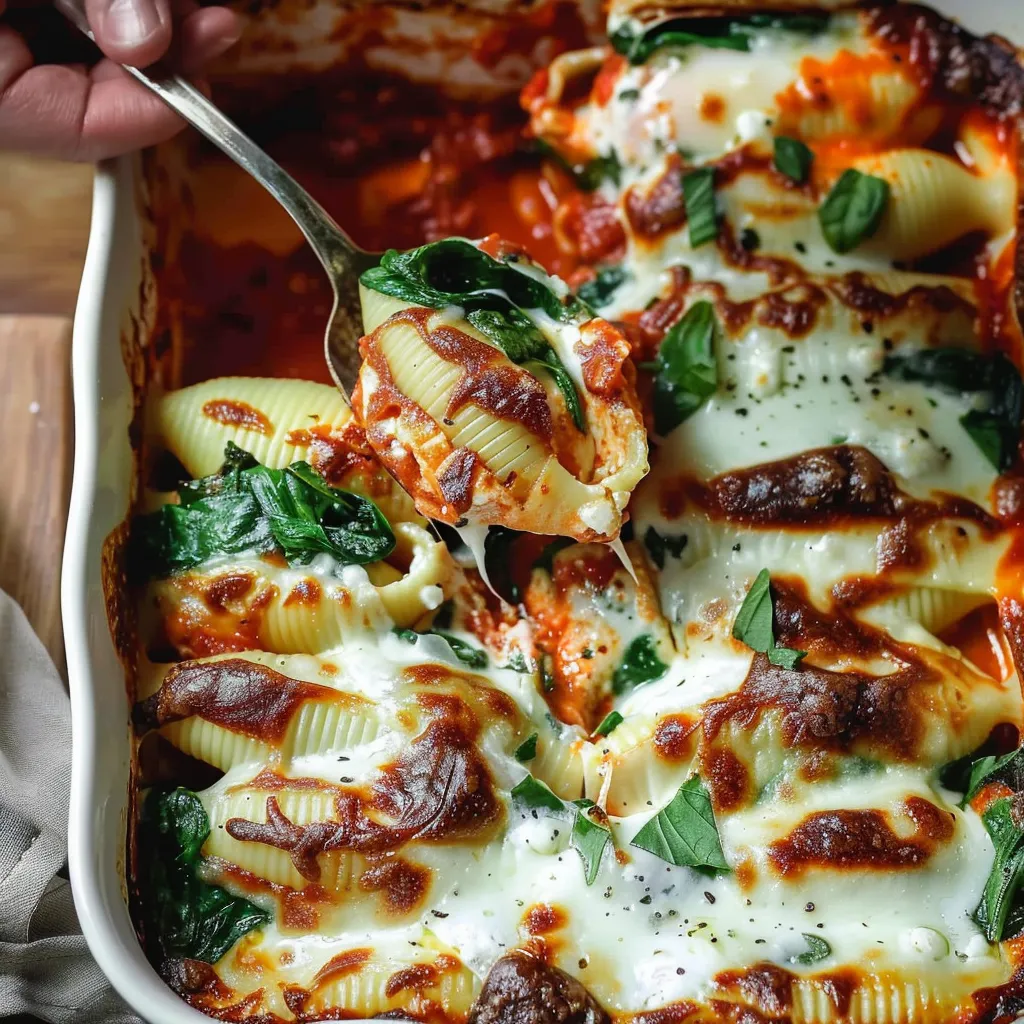 Coquilles garnies avec ricotta et épinards