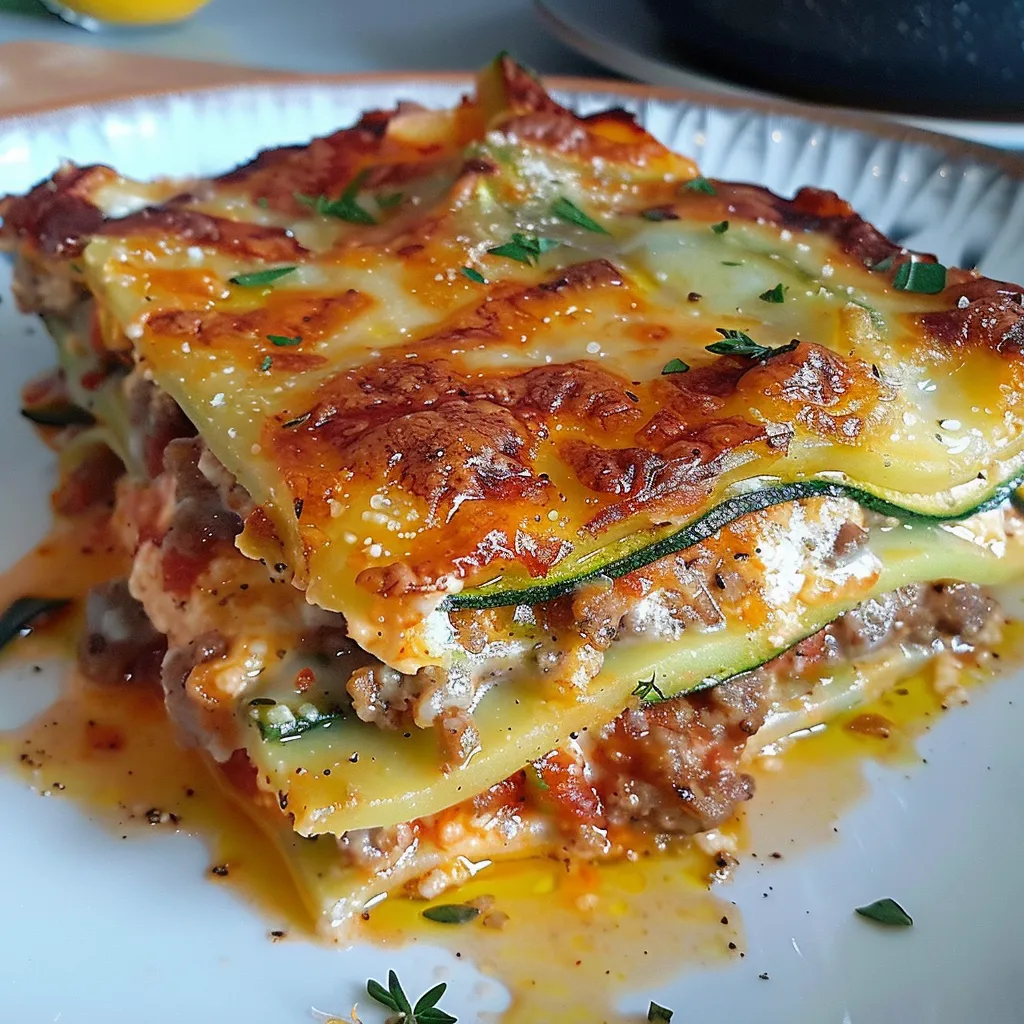 Lasagnes aux courgettes et chair à saucisse à la française