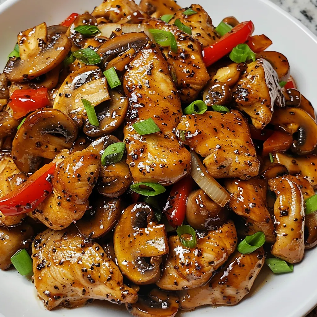 Poulet aux Champignons et Poivre Noir