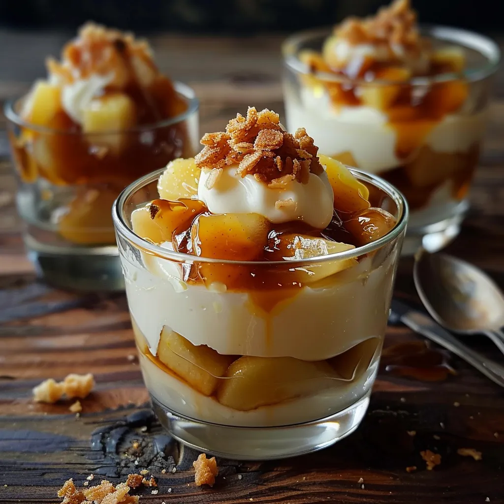 Verrine pommes caramélisées et crème mascarpone - Dessert d'automne