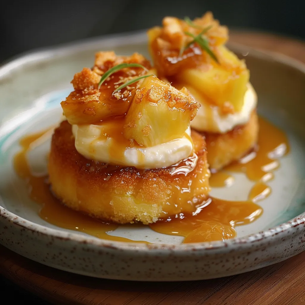 Biscuits bretons ananas au caramel et rhum - Dessert francais exotique