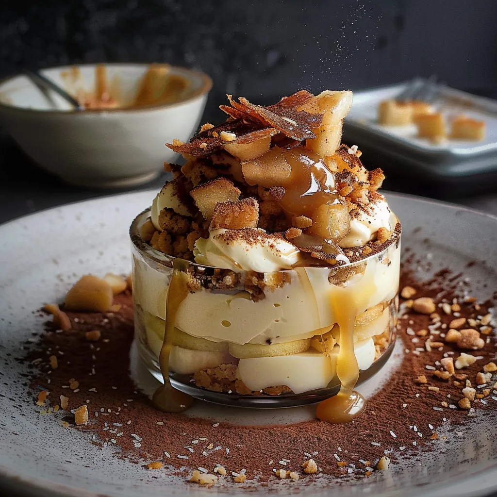 Tiramisu pommes et caramel au beurre salé - Dessert français