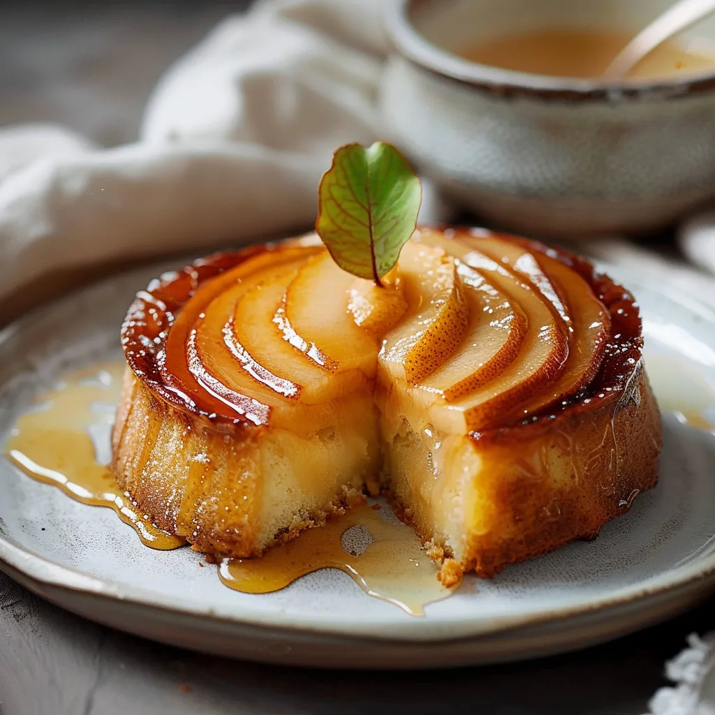 Gâteau aux poires caramélisées - Spécialité française traditionnelle