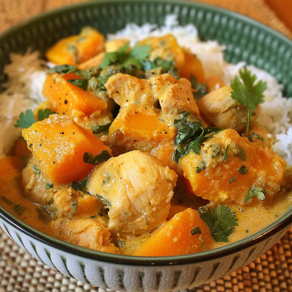 Curry de Poulet et Butternut au Coco Riche et Crémeux