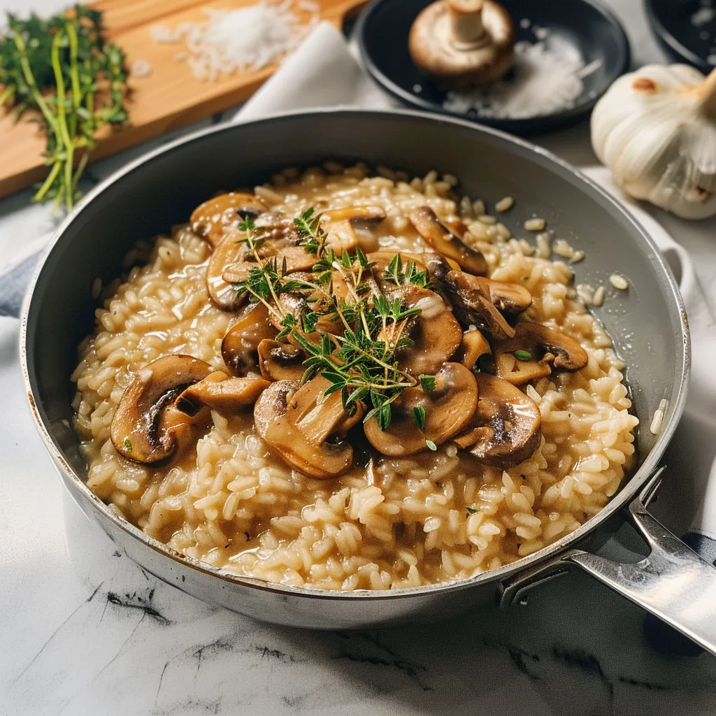 Plateau de risotto aux champignons