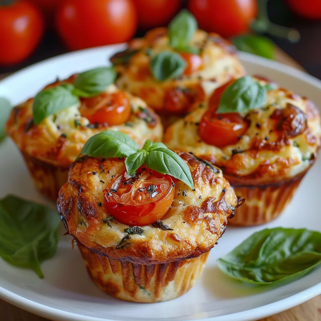 Muffins méditerranéens au fromage et basilic