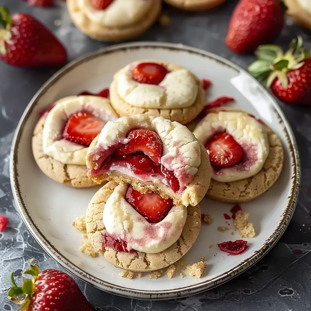 Cookies Fourrés Cheesecake Fraises - Pâtisserie Française