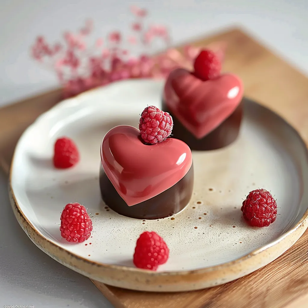 Cœur Framboise-Chocolat - Création Pâtissière de Saint-Valentin