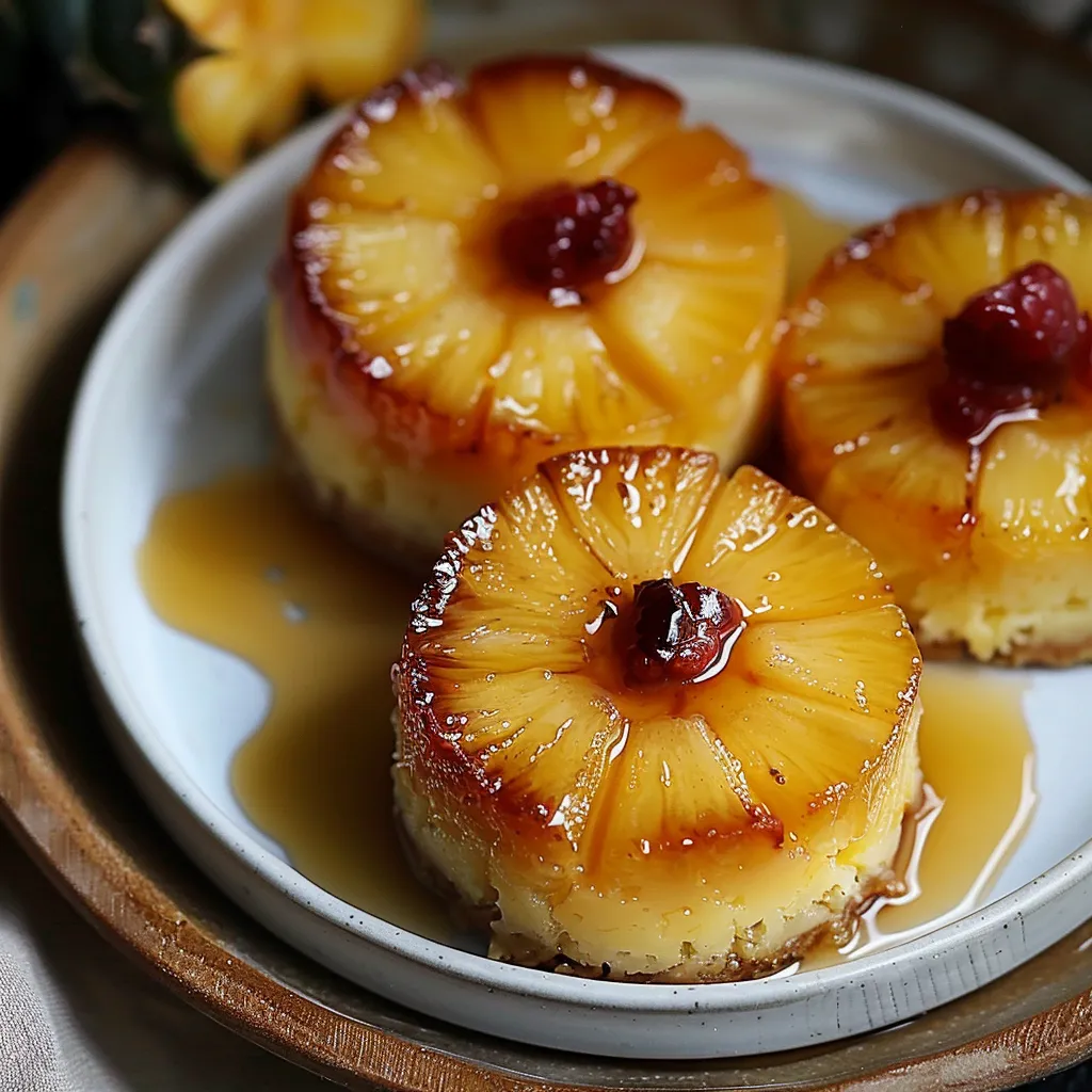 Mini Cheesecakes Ananas-Caramel - Vue rapprochée