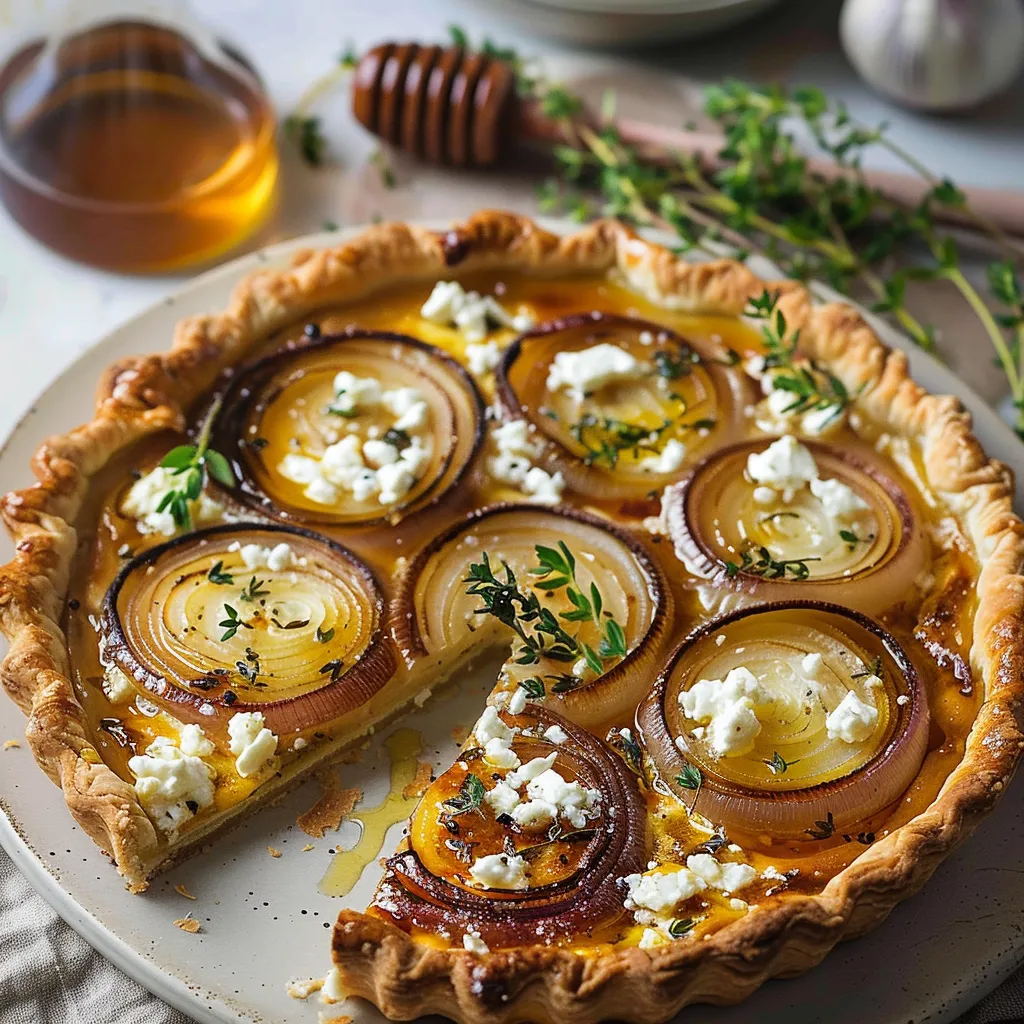 Tarte aux Oignons, Chèvre et Miel Traditionnelle