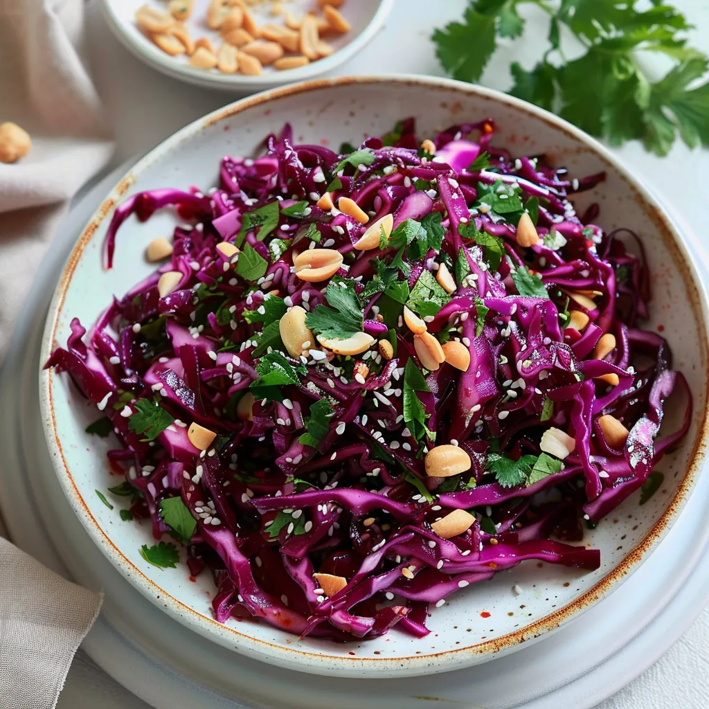 Salade de Chou Rouge à la Sauce Asiatique