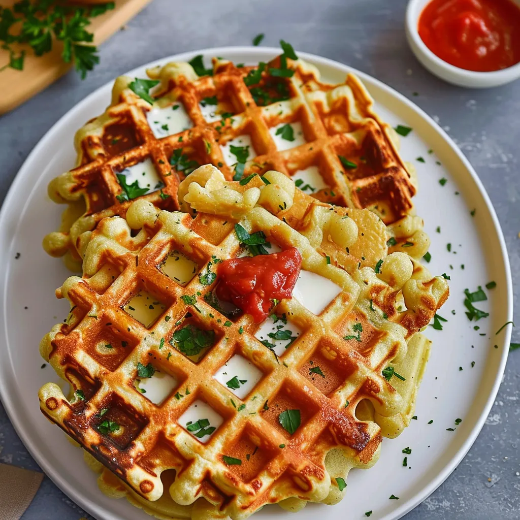 Gaufres aux Légumes et Mozzarella - Recette Maison