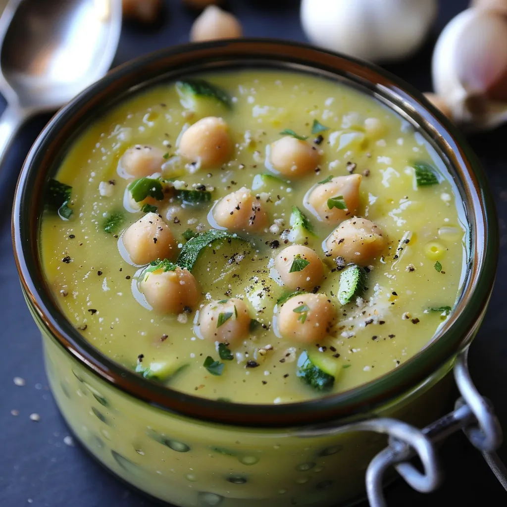 Velouté Courgettes et Pois Chiches au Parmesan