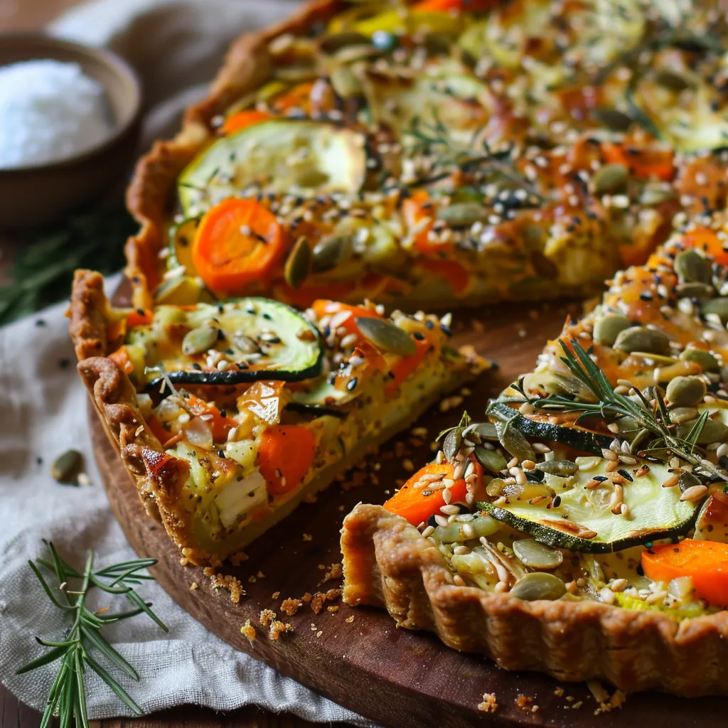 Quiche aux Légumes - Pâte aux Pois Chiches