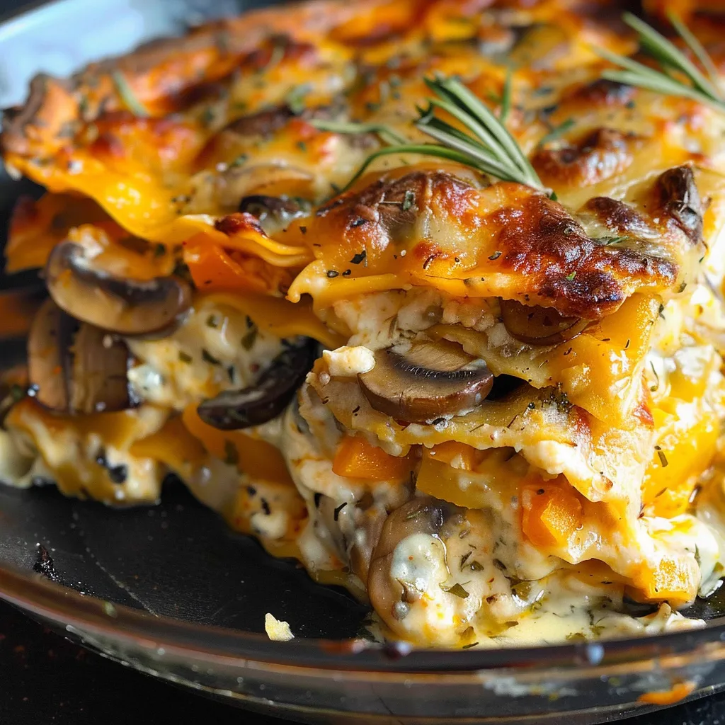 Lasagnes Végétariennes à la Butternut et aux Champignons