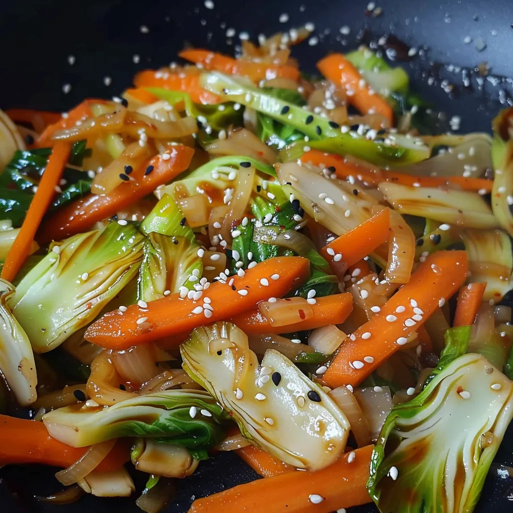 Sauté de légumes asiatiques au sésame