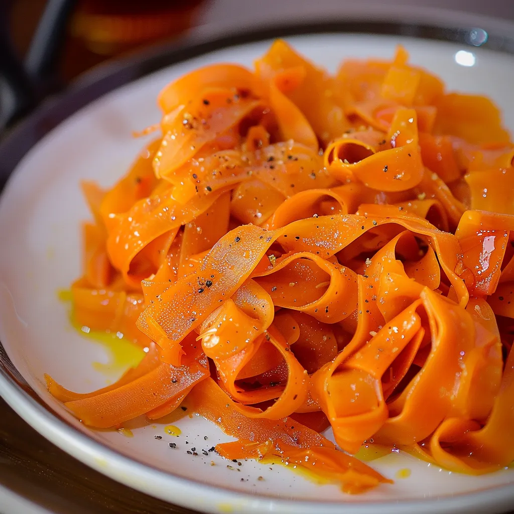 Tagliatelles de carottes sauce soja - Recette végétarienne